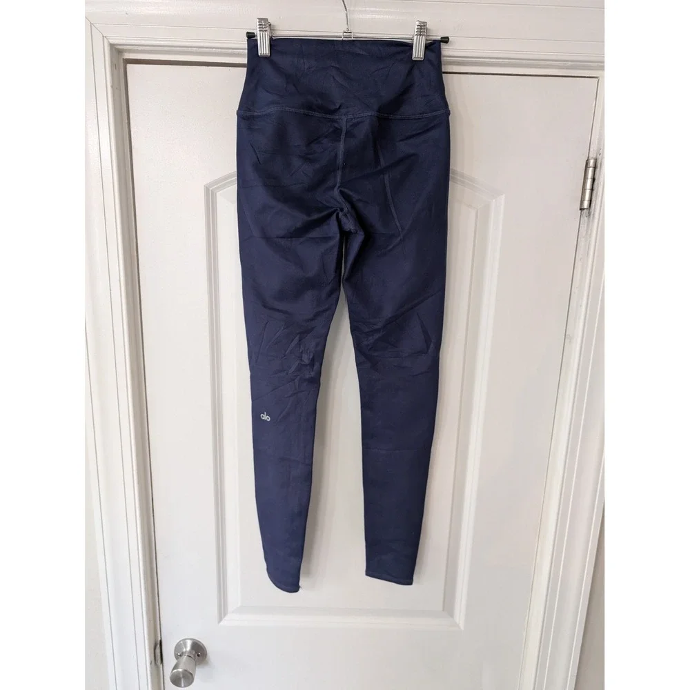 Alo Yoga Womens Navy Blue High Waist Airbrush Leggings Size XS‎ athleisure